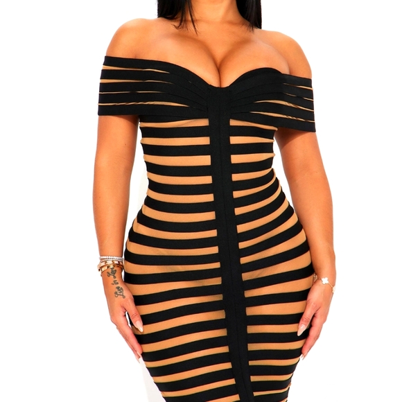 Bandage Mesh Dress - Picture 2 of 3